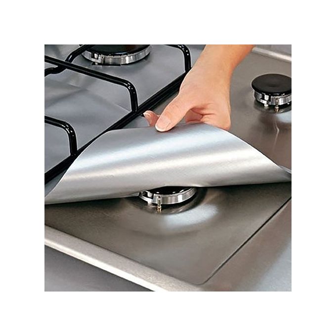 Generic Disposable Oven Aluminum Foil Stove Protector Square Shape - 12 Pcs